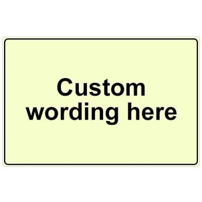 Image of Design a Sign/Custom Sign Builder Choice of Coloured Background Landscape (Photoluminescent Rigid Plastic, 400 x 300 mm)
