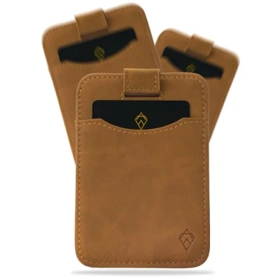 Image of AKIELO RFID Blocking Card Holder and Gift Box Compact Slim Wallet Minimalist (Charlie Tan Edition)