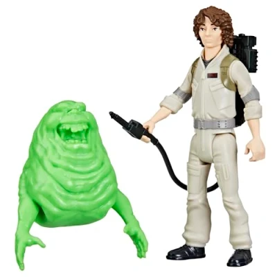 Image of Ghostbusters Fright Features Trevor Spengler Action Figure with Ecto Stretch Tech Slimer Ghost Toy Accessory, Toys for Kids Ages 4+