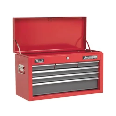 Image of Sealey American Pro Topchest 6 Drawer with Ball Bearing Slides Red/Grey