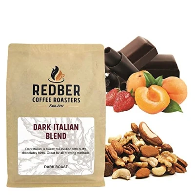 Image of Redber Dark Italian Blend, Coffee Roasted to Order (Dark, Beans, 250g)