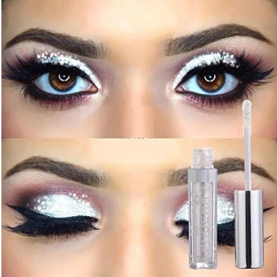 Image of AQUAPURITY PHOERA Magnificent Metals Waterproof Liquid Glitter &amp; Glow Eyeshadow Palette Shimmer Long Lasting Cosmetic Metallic Eye Shadow Pigment Makeup (103 ICE)