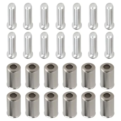 Image of ECSiNG 100pcs Bicycle Brake Cable End Caps Set 5mm Mountain Bikes MTB Aluminum Housing Silver