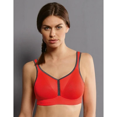 Image of Anita Women&#039;s Non Wired Padded Sports Bra 5544 Coral/Anthracite 30 B