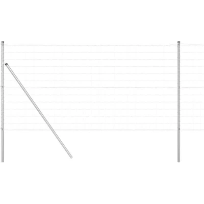 Image of vidaXL Euro Fence with 13 Posts 1.2x25 m Galvanised Steel