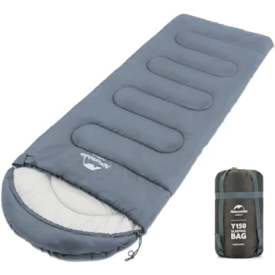 Image of Naturehike Spliceable Sleeping Bag for 3 Season, Adult &amp; Teen, Lightweight Indoor, Camping, Hiking, Backpacking, Picnic, Outdoor (Grey, Left)