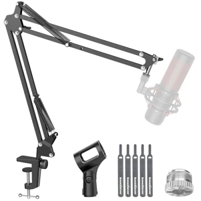 Image of InnoGear Microphone Arm, Upgraded Mic Arm Stand Boom Suspension with 3/8&quot; to 5/8&quot; Screw Adapter Clip for Black Yeti Snowball, Nano, x and other