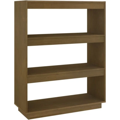 Image of vidaXL Book Cabinet/Room Divider Honey Brown 80x35x103 cm Solid Pinewood
