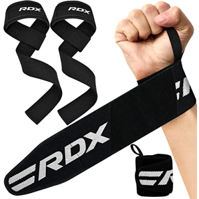 Image of RDX Weight Lifting Straps, Deadlifting Powerlifting, 60CM Anti Slip Hand Bar Grip, 5MM Neoprene Padded Wrist Support, Bodybuilding Workout Heavy Duty, Strength Fitness Training Gym Wraps for Men Women