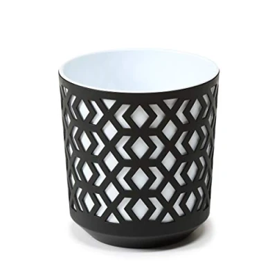 Image of SimplyTheBest Flowerpot Ø 14 cm H 15cm Balcony Garden Container Bucket Two parts Organizer box decor Mix! Match! Play! (Black + White)