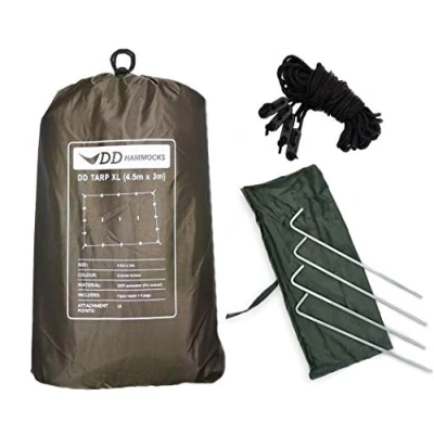 Image of DD Hammocks Tarp XL Extra Large 4.5m x 3m Weatherproof Camping For Hiking And Bushcraft Hammock Adventure