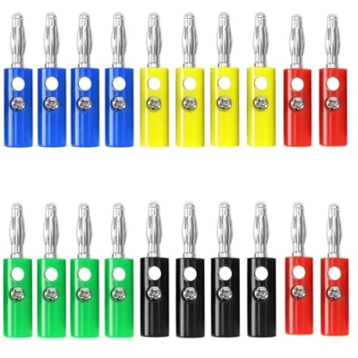 Image of Oiyagai 20pcs Audio Speaker Wire Cable Banana Plugs Screw Type Connectors 4mm
