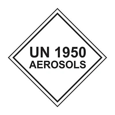 Image of Aerosols Hazardous Label, UN 1950, Pack of 10, Self Adhesive Vinyl Sticker, 250mm x