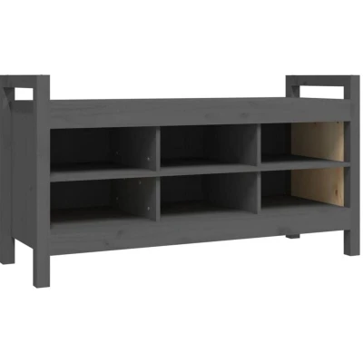 Image of vidaXL Hall Bench Grey 110x40x60 cm Solid Wood Pine