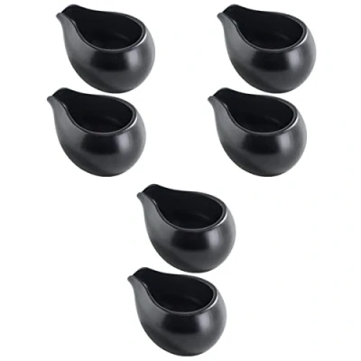 Image of Ceramic Cream Jugs, Mini Creamer Pitcher, 6PCS Black Coffee Classic Creamers for Coffee, Tea, Milk, Jam, Sauces