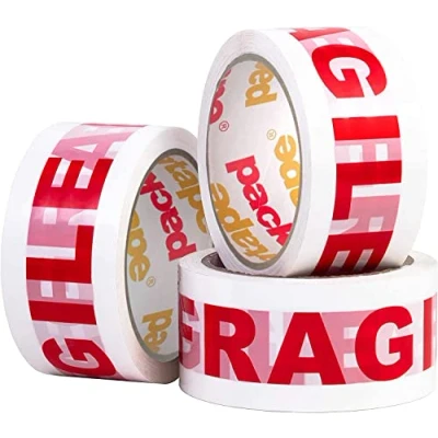 Image of Packatape 3 Rolls 48MM x 66M Fragile Packaging Tape for Parcels and Boxes. Heavy Duty Packing Provides a Strong, Secure Sticky Seal your Boxes