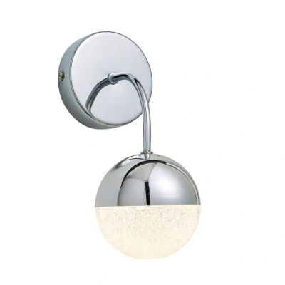 Image of Spa Rhodes LED Single Wall Light 5W Cool White Crackle Effect and Chrome