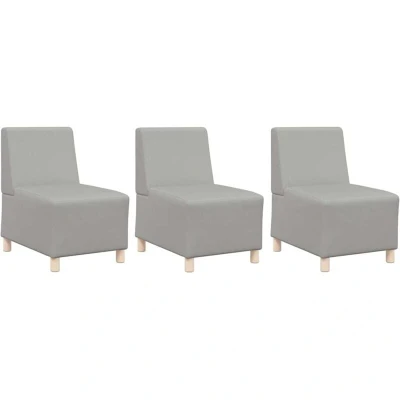 Image of vidaXL Sofa Chair 3 pcs Cloud grey 55 x 74 82 cm Fabric