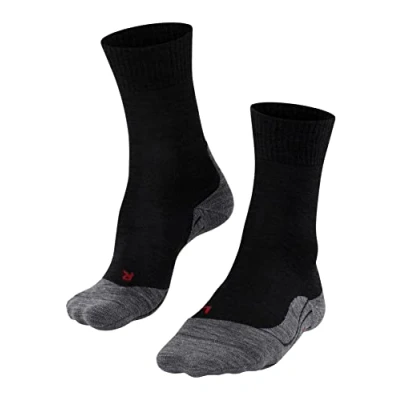 Image of FALKE Men&#039;s TK5 Wander M So Wool Thin Anti Blister 1 Pair Hiking Socks, Black Mix 3010, 5.5 7.5
