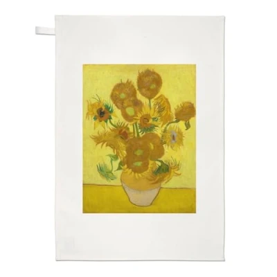 Image of Sunflowers Painting Tea Towel Dish Cloth