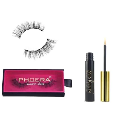 Image of AQUAPURITY Phoera Magnetic eyelashes with eyeliner, New Invention Version 3D natural false Durable Soft, Reusable, Waterproof Eyeliner Long Lasting (SASSY LASHES) HARM FREE