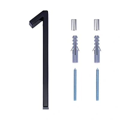 Image of LUTER 5&quot; Numery Adresu Domu Srebrne Uliczne Pływające Domów Skrzynek Pocztowych Drzwi Dla Numeru (1, Black)