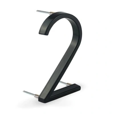 Image of HASWARE 5 inch Floating House Number: Modern Door Numerals Signage for Street Post Office (Upgraded Black, 2)