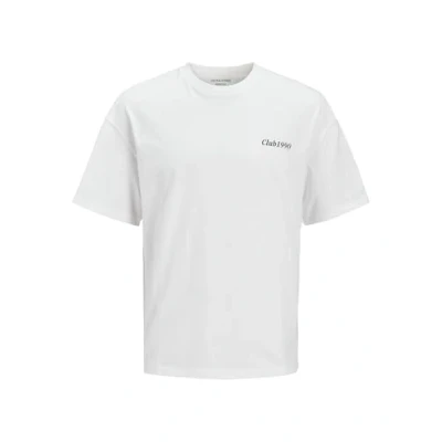 Image of JACK &amp; JONES Men&#039;s Male Plus Size Rückenprint T Shirt, White, 6XL