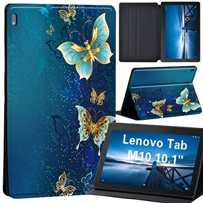 Image of Design Case for Lenovo Tab M10 TB X605F/ X605L/ X505F/ X505L Leather Tri Fold Stand Cover 10.1 Inch Tablet (fantasy butterfly)