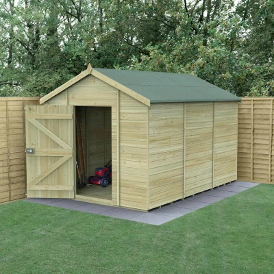Image of 12&#039; x 8&#039; Forest Timberdale 25yr Guarantee Tongue &amp; Groove Pressure Treated Windowless Apex Shed (3.65m 2.52m)