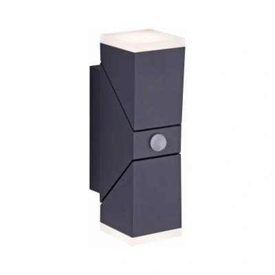 Image of Ryan PIR Motion Sensor Outdoor Up Down Wall Lamp Anthracite 2x 5W LED 3000K IP54