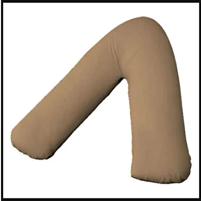 Image of Back And Neck Support V Shaped Pillow Case (STONE)