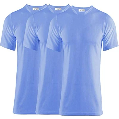 Image of Thread Linens 3 Pack Mens Thermals T Shirt, Body Warmer Base Layer Thermal Underwear Top for Men Size S XXL (Blue, S)