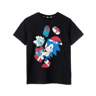 Image of Sonic THE HEDGEHOG Boy&#039;s Black T Shirt Festive Gift Design Authentic Merchandise