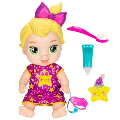 Image of Baby Alive Lil Dreamer LaLa GooGoo Sleepy Doll Set, Blonde Hair, Fun Sleepover Theme, Preschool Toys for Girls &amp; Boys 3 Years Up