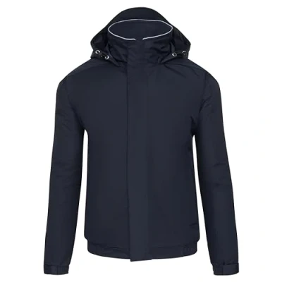 Image of ØRN Mens Bomber Jacket Hooded Workwear with Insulated Fleece Lining, Water Resistant, Machine Washable, Fulmar 4300 Navy, 5XL