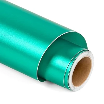 Image of Matte Metallic Permanent Vinyl for Cricut, 12&quot; x 5FT Blue Green Self Adhesive Roll Cricut and Silhouette Cameo, Party Decoration, Window Stickers, Home Decor