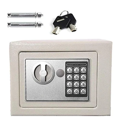 Image of Electronic Password Security Safe Money Cash Deposit Box Office Home Digital with Full digit Keypad, 2 Override Keys and Installing Bolts 4.6L (23x17x17cm, White)