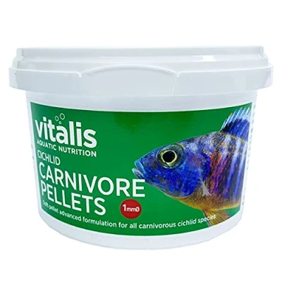 Image of Vitalis Cichlid Carnivore Pellets Tropical Fish Food (1mm) 140g