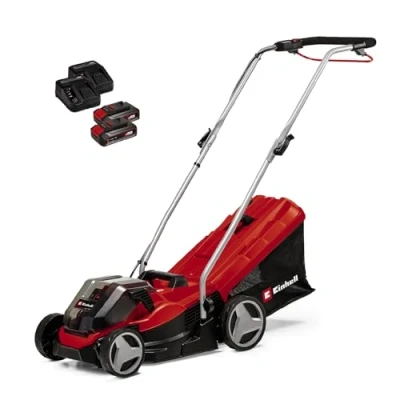Image of Einhell Power X Change 36/33 Cordless Lawnmower With Battery (x2) and Charger 36V Brushless Motor, 33cm Cutting Width, 30L Grass Box, 5 Heights GE CM Li Electric Lawn Mower