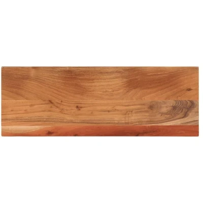 Image of vidaXL Solid Wood Table Top Replacement Acacia Rectangular Dining Surface for Bar, Side DIY Projects, Rustic Natural Finish, Home/Commercial Use (70x30x2.5cm)