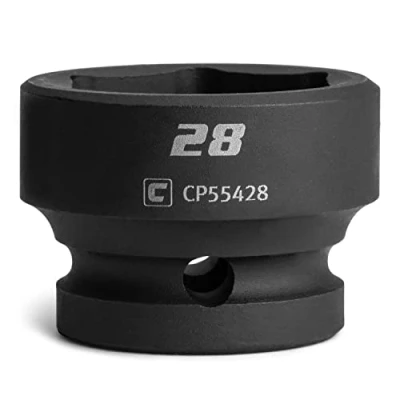 Image of Capri Tools 28 mm Stubby Impact Socket, 1/2 in. Drive, 6 Point, Metric