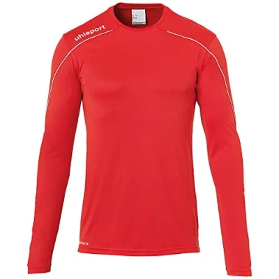 Image of Uhlsport Stream 22 Long Sleeve Jersey Men, Fluo Orange/Black, Moisture Wicking Dry Tech, Size M
