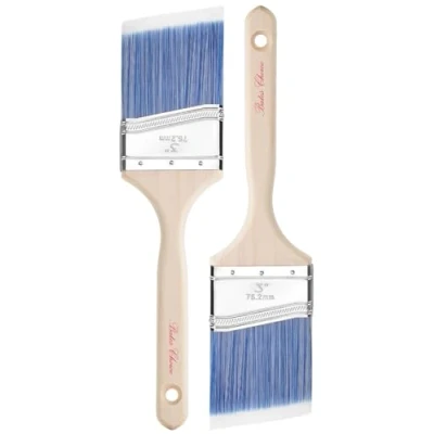 Image of Bates Paint Brushes, 3 Inch, 2 Pack, Angle Treated Wood Handle, Brushes for Walls, Stain Brush, Wall Furniture Painting Brush