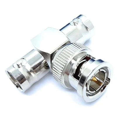 Image of BNC T Shape 3 Way 1 Male to 2 Female RF Adapter Connector Coupler for CCTV Camera Video SDI/BNC Cable Joining Extension Coaxial