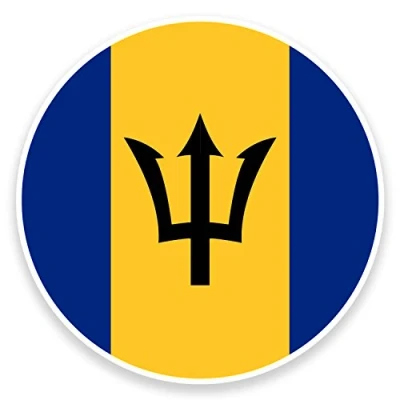 Image of 2 x 10cm Barbados Flag Vinyl Sticker Decal Laptop Travel Luggage Car Bike #9144 (10cm Wide High)