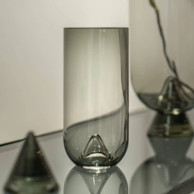 Image of AYTM Glacies vase, smoky grey, height 29 cm, glass, mouth blown