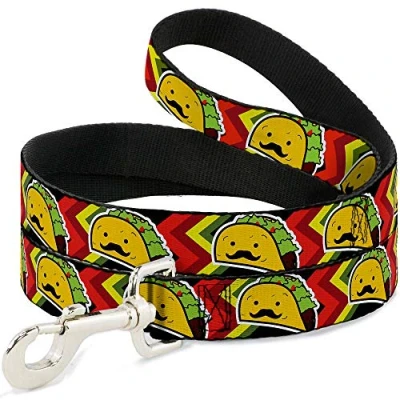 Image of Buckle Down Pet Leash Taco Man 6 Feet Long 1&quot; Wide
