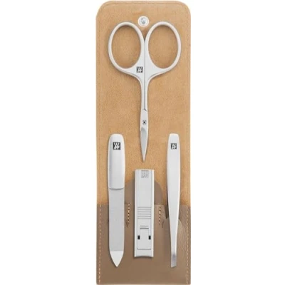 Image of ZWILLING 4 Piece Manicure Set Cowhide Leather with Zip Premium Taupe