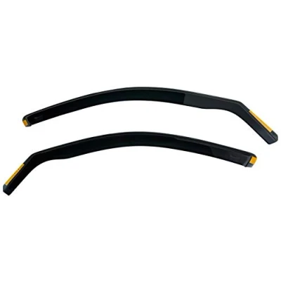 Image of Heko Modern Dark Tinted Front Wind Deflectors, Car Specific Fit, In Channel Installation, 2pc Set, Black